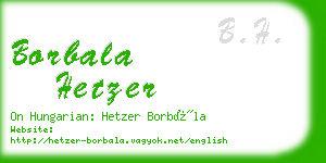 borbala hetzer business card